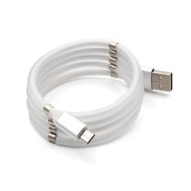 USB Data kabl magnet micro USB beli.