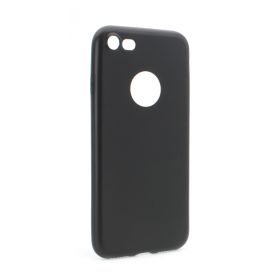 Silikonska futrola - maska Skin za iPhone 7 mat crna (sa otvorom za logo).