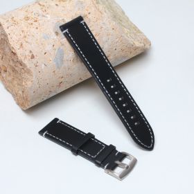 Narukvica elegant kozna za smart watch 22mm crna.