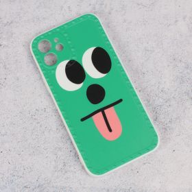 Futrola - maska Smile face za iPhone 12 6.1 zelena.