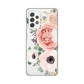 Silikonska futrola - maska print Skin za Samsung A525 Galaxy A52 4G/A526 Galaxy A52 5G/A528B Galaxy A52s 5G Luxury Pink Flowers.