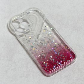 Futrola - maska Heart Glitter za iPhone 13 Pro 6.1 pink.