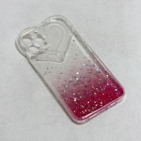 Futrola - maska Heart Glitter za iPhone 12 Pro Max 6.7 pink.