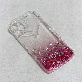 Futrola - maska Heart Glitter za iPhone 12 Pro 6.1 pink.