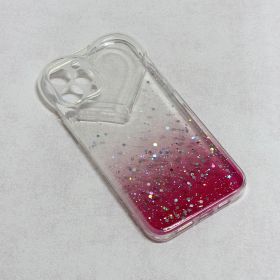Futrola - maska Heart Glitter za iPhone 13 6.1 pink.
