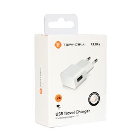 Kucni punjac Teracell Ultra LP03 2A sa iPhone lightning kablom beli.