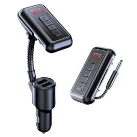 FM transmiter Y4 USB TF Bluetooth 5.0, call ID, modlularni, Slušalice handsfree crni.