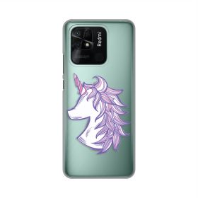 Silikonska futrola - maska print Skin za Xiaomi Redmi 10C Purple Unicorn.