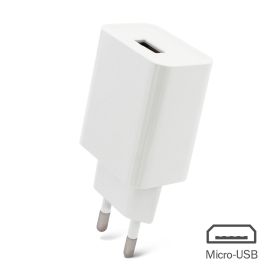 Kucni punjac 2.1A sa USB na micro USB kablom CE beli.