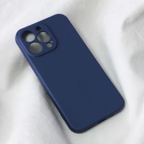 Futrola - maska Teracell Soft Velvet za iPhone 13 Pro 6.1 tamno plava.
