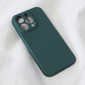 Futrola - maska Teracell Soft Velvet za iPhone 14 Pro 6.1 tamno zelena.