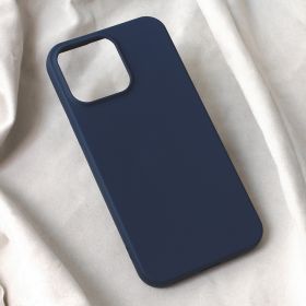 Futrola - maska Teracell Soft Velvet za iPhone 15 Pro Max 6.7 tamno plava.
