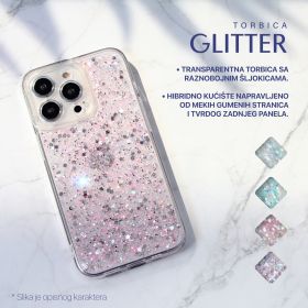 Futrola - maska Glitter za iPhone 15 Pro Max 6.7 roze.