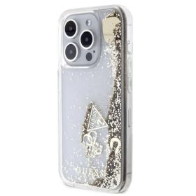 Futrola - maska Guess Hc Liquid Glitter Charms za iPhone 15 Pro 6.1 zlatna (GUHCP15LGLHFLGO).