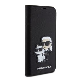 Futrola - maska Karl Lagerfeld Saffiano BP Nft Karl&Choupette za iPhone 15 Pro 6.1 crna(KLBKP15LSANKCPK).