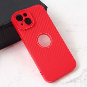 Futrola - maska Carbon Stripe za iPhone 15 6.1 crvena.