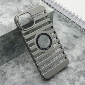 Futrola - maska LINES LOGO CUT za iPhone 14 (6.1) siva (MS).