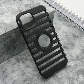 Futrola - maska LINES LOGO CUT za iPhone 12/12 Pro (6.1) crna (MS).