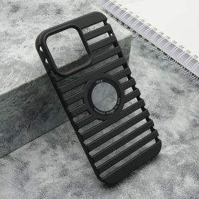 Futrola - maska LINES LOGO CUT za iPhone 14 Pro Max (6.7) crna (MS).