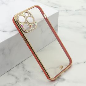Futrola - maska DIAMONDS CAMERA za iPhone 14 Pro Max (6.7) crvena (MS).