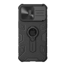 Futrola - maska Nillkin Cam Shield Armor Pro za iPhone 15 Pro (6.1) crna (MS).