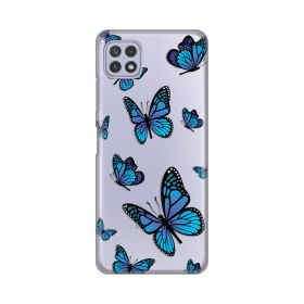 Silikonska futrola - maska print Skin za Samsung A226 Galaxy A22 5G Blue butterfly.