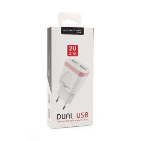 Kucni punjac KONFULON C31+S05 2xUSB 5V 2.1A sa iPhone lightning kablom beli.