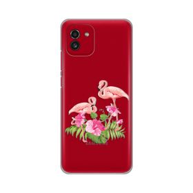 Silikonska futrola - maska print Skin za Samsung A035 Galaxy A03 Flamingo.