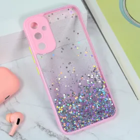 Futrola - maska Frame Glitter za Samsung A346 Galaxy A34 5G 5G roze.