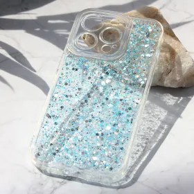 Futrola - maska Glitter za iPhone 15 Pro 6.1 plava.