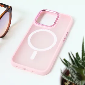 Futrola - maska Magsafe colorful za iPhone 15 Pro 6.1 roze.