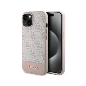 Futrola - maska Guess Hc PC/TPU 4G Bottom Stripe za iPhone 15 6.1 roze (GUHCP15SG4GLPI).