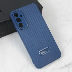 Futrola - maska Carbon Stripe za Samsung A346 Galaxy A34 5G 5G plava.