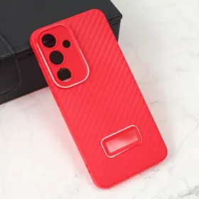 Futrola - maska Carbon Stripe za Samsung S921B Galaxy S24 crvena.
