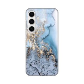 Silikonska futrola - maska print za Samsung S921B Galaxy S24 Blue Gold Marble.