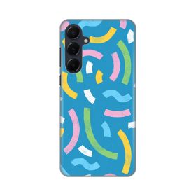 Silikonska futrola - maska print za Samsung A556 Galaxy A55 5G Happy Lines blue.