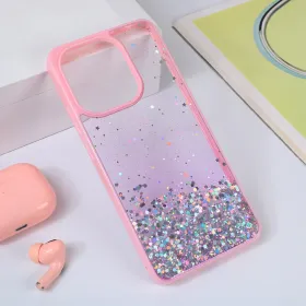 Futrola - maska Frame Glitter za Xiaomi Redmi Note 13 4G roze.