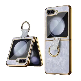 Futrola - maska Luxurious Shell Pattern za Samsung F741B Galaxy Z Flip 6 5G siva.
