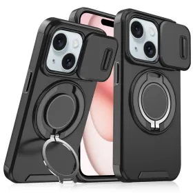 Futrola - maska CamShield Ring stand za iPhone 15 6.1 crna.