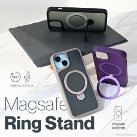 Futrola - maska Magsafe Ring Stand za iPhone 16 Plus 6.7 crna.