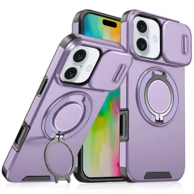 Futrola - maska CamShield Ring stand za iPhone 16 6.1 ljubicasta.