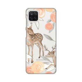 Silikonska futrola - maska print Skin za Samsung A125F Galaxy A12 Flower Deer.