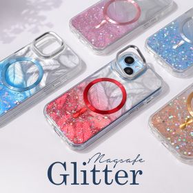 Futrola - maska Magsafe Glitter za iPhone 13 6.1 crvena.