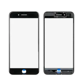 Staklo touchscreen-a + frame + OCA za iPhone 7 Plus Crno (Crown Quality).
