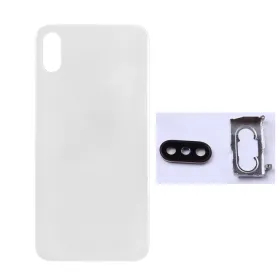 Poklopac za iPhone X beli+metalni drzac sa staklom kamere (NO LOGO).