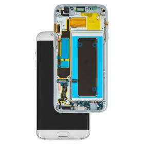 LCD ekran / displej za Samsung G935/Galaxy S7 Edge+touch screen+frame beli Service Pack Original/GH97-18533D.