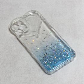 Futrola - maska Heart Glitter za iPhone 12 Pro 6.1 plava.