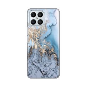 Silikonska futrola - maska print za Huawei Honor X8 Blue Gold Marble.