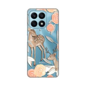 Silikonska futrola - maska print Skin za Huawei Honor X8a Flower Deer.