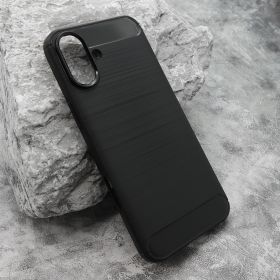 Silikonska futrola - maska BRUSHED za iPhone 16 Plus (6.7) crna (MS).